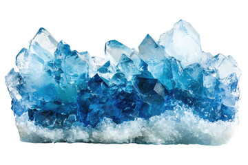 Fototapeta premium Stunning blue crystal formation showcasing intricate details and vibrant hues, perfect for nature enthusiasts and mineral collectors.