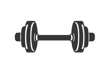 Silhouette of a dumbbell isolated on a transparent background. symbolizing strength, fitness, and workout equipment.