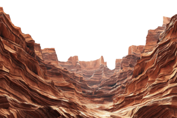 Stunning view of a dramatic canyon with layered rock formations, showcasing natural beauty and geological wonders under clear skies.