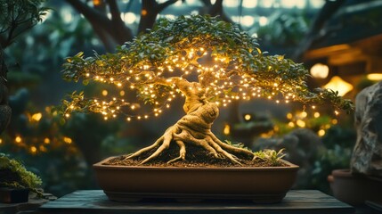 Fototapeta premium Illuminated Bonsai Tree