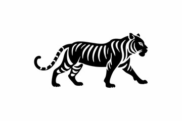 Powerful Tiger Silhouette Design