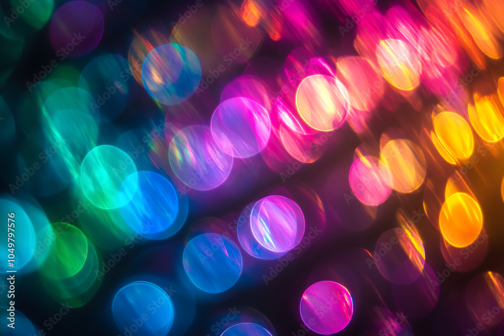 Poster abstract background of colorful blurred lights on black background.