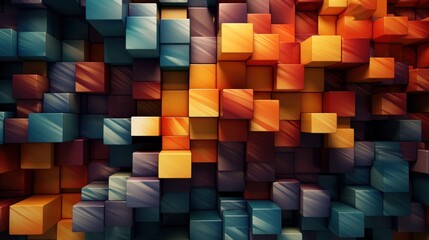 Fototapeta premium Abstract 3D Pattern with Colorful Cubes