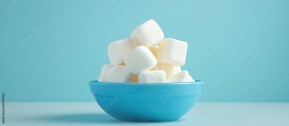 Poster zephyr zefir in a blue bowl a stack of traditional russian marshmallows made from apple puree egg wh