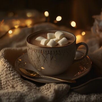cup of chocolate with marsmellow