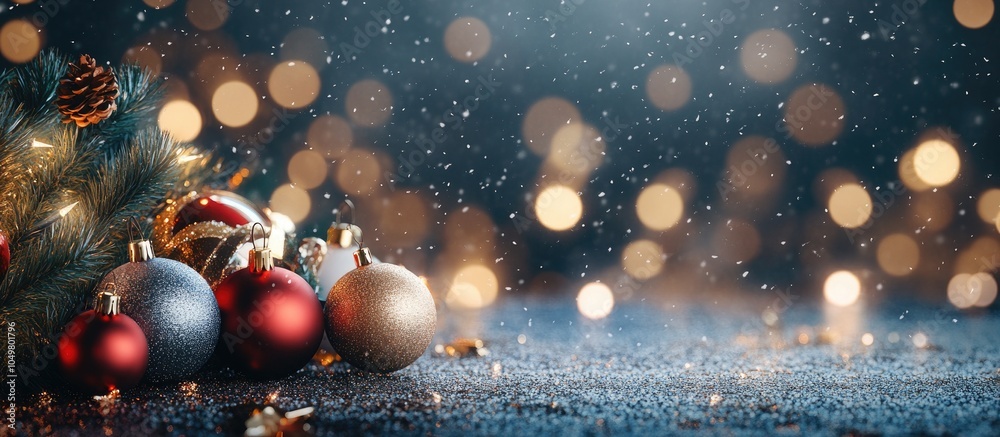 Leinwandbilder lovely christmas backdrop new year selective focus on celebration. with copy space image. place for 