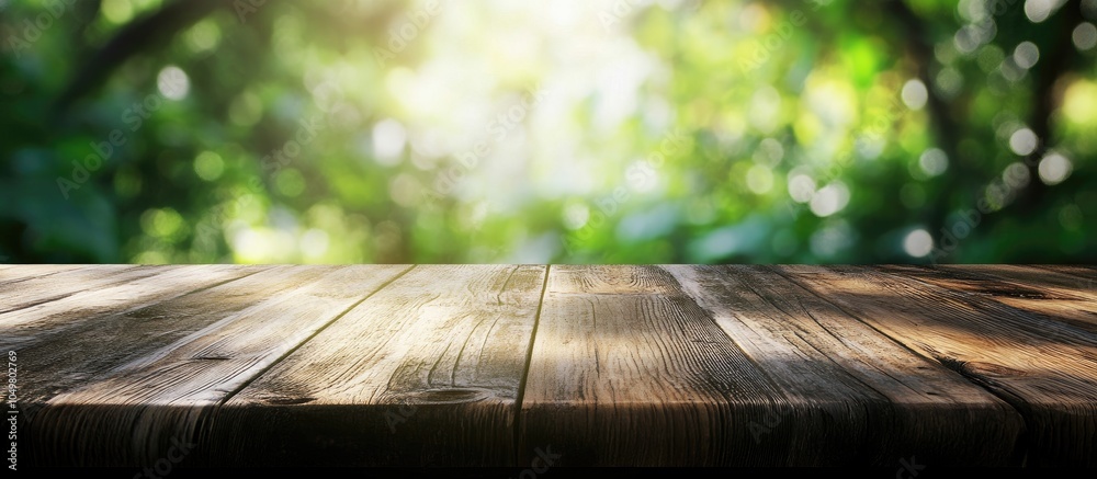 Aufkleber Table Surface and Blurred Natural Background. with copy space image. Place for adding text or design