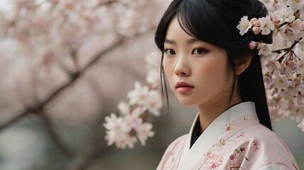 portrait of a woman in blossom