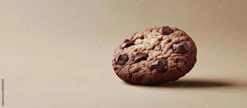 Leinwandbilder Chocolate cookie on a simple background. with copy space image. Place for adding text or design