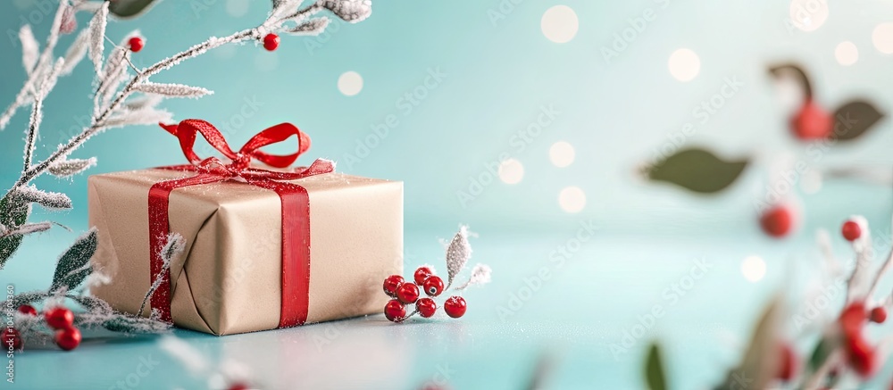 Poster lovely gift wrapping. with copy space image. Place for adding text or design