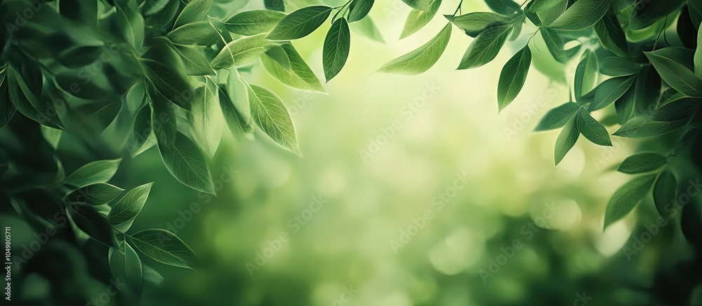 Poster blurred abstract background of green leaves suitable for wallpaper. with copy space image. place for