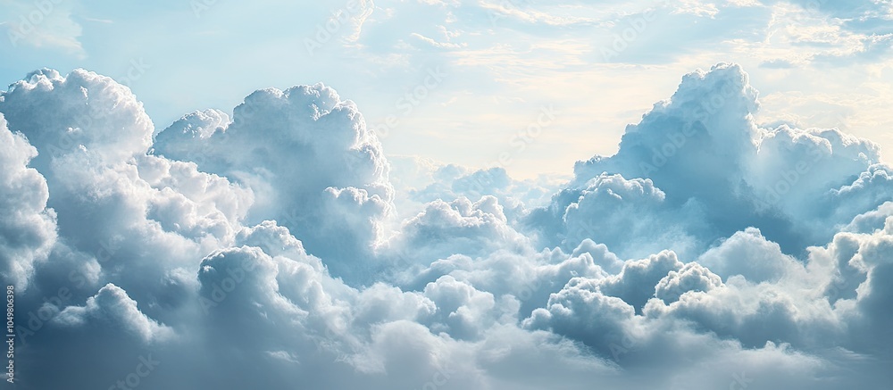 Aufkleber Cloudscape of a Gloomy Sky Featuring Layers of Blue and Gray Clouds. with copy space image. Place for adding text or design