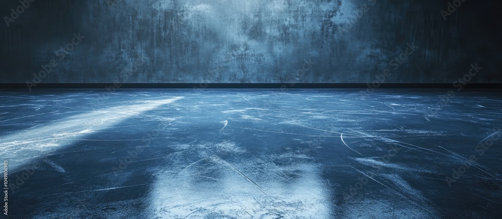 Aufkleber Vacant ice rink featuring skate marks sports. with copy space image. Place for adding text or design