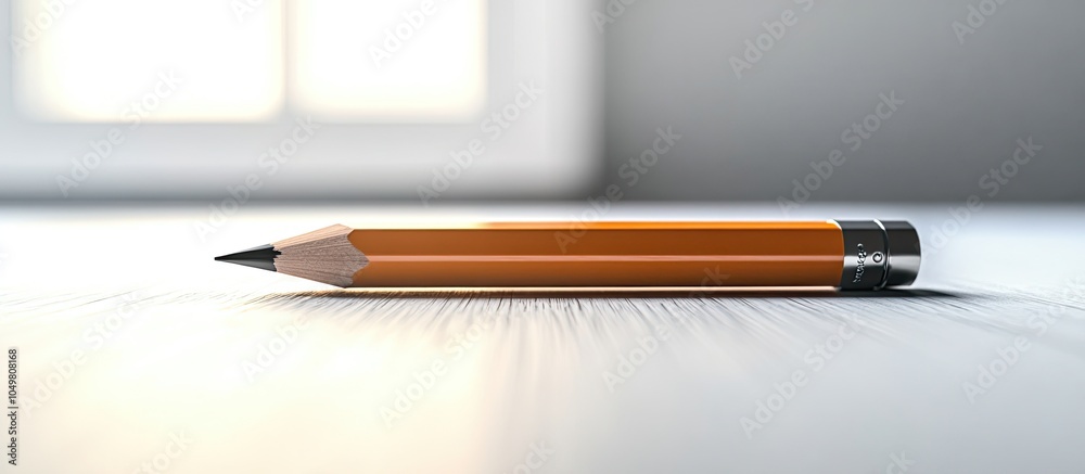 Poster A large pencil placed on the table. with copy space image. Place for adding text or design