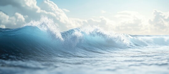 Fototapeta premium Wave against a sea and ocean backdrop. with copy space image. Place for adding text or design