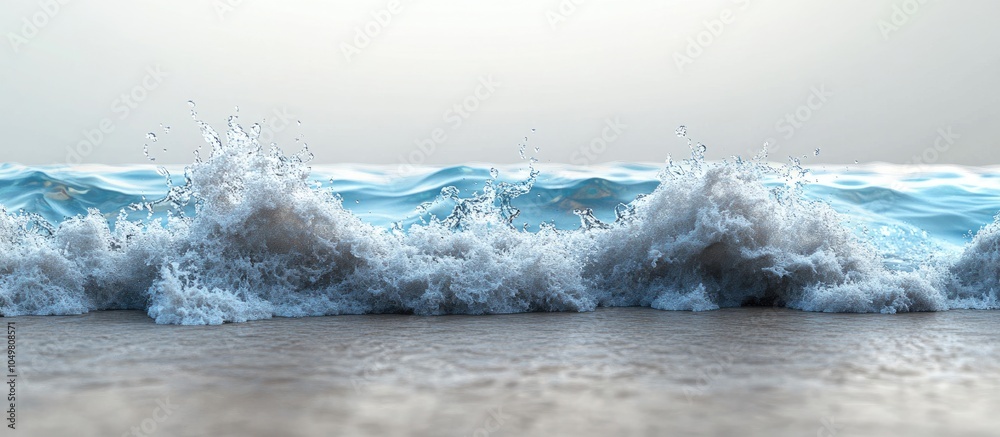 Aufkleber Waves from the ocean flowing onto the shore. with copy space image. Place for adding text or design