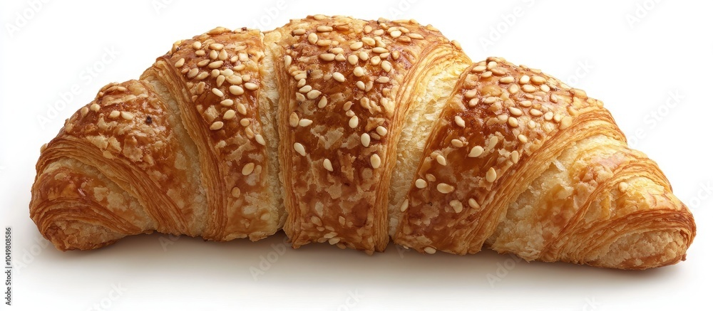 Leinwandbilder sesame croissant on a white background delicious and fresh croissant against a white backdrop fresh 