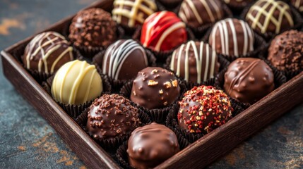 Artistic Presentation of Chocolates in Decorative Box