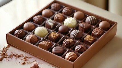 Obraz premium Decorative Chocolate Box with Gourmet Treats