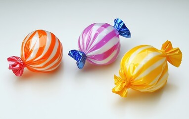 Obraz premium Colorful Candy on a clean white background 
