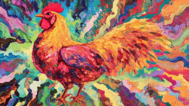 Vibrant Fried Chicken Artwork for Casual Dining