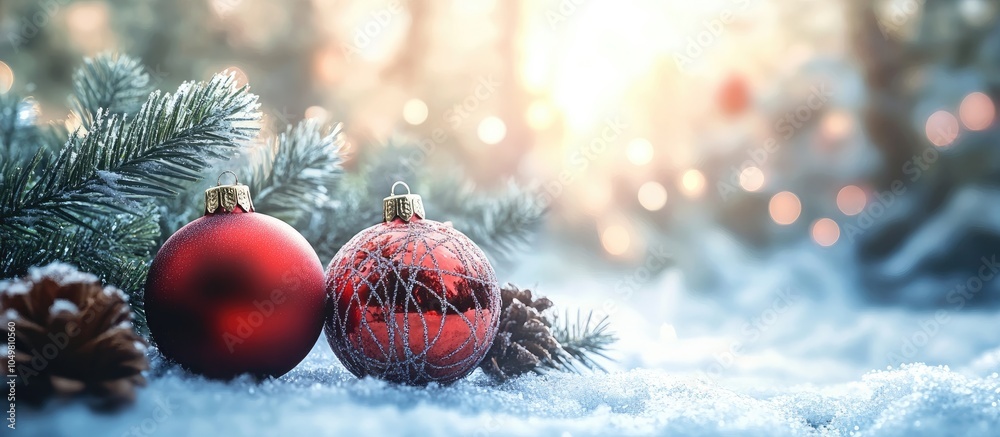 Poster Greeting card featuring the message Merry Christmas. with copy space image. Place for adding text or design
