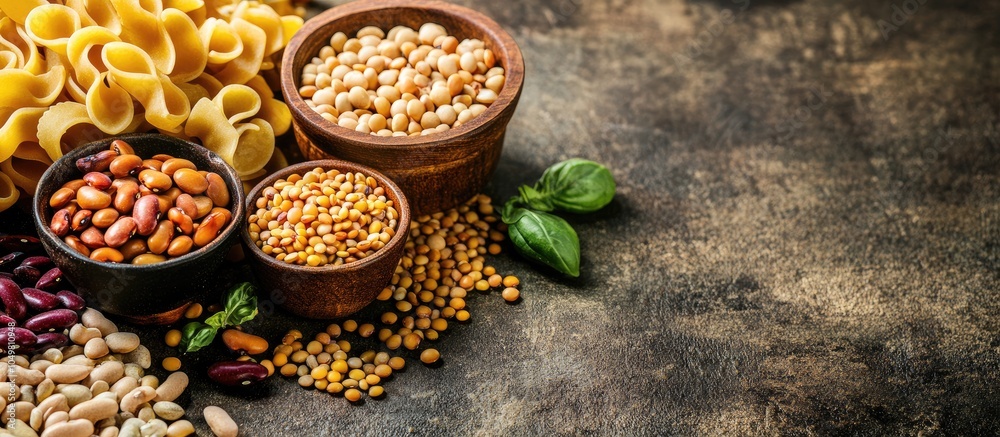 Aufkleber lentil pasta cavatappi made from beans and legumes serves as a healthy second course meal or snack o