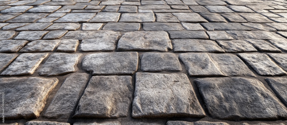 Poster Gray square rock bricks on the pavement floor. with copy space image. Place for adding text or design