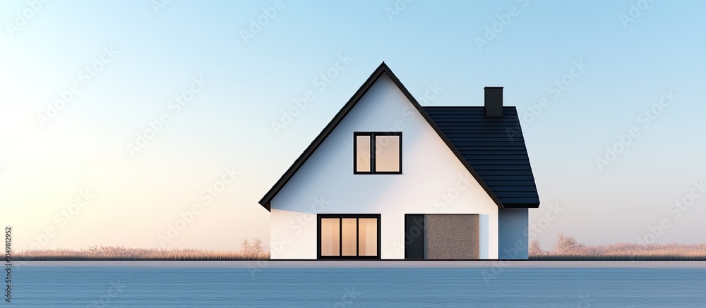 Leinwandbilder small house simple design. with copy space image. place for adding text or design