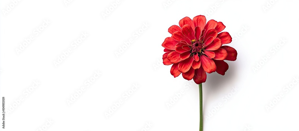 Leinwandbilder Zinnia elegans commonly referred to as youth and age or elegant zinnia is depicted here as a flower isolated on a white background. with copy space image. Place for adding text or design