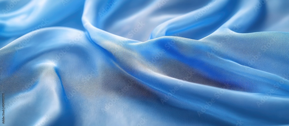 Poster Blue fabric pullover texture pattern on a blurred background. with copy space image. Place for adding text or design