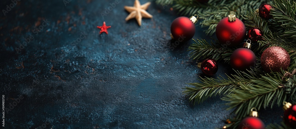 Aufkleber christmas and new year decorations handmade christmas ornaments. with copy space image. place for ad