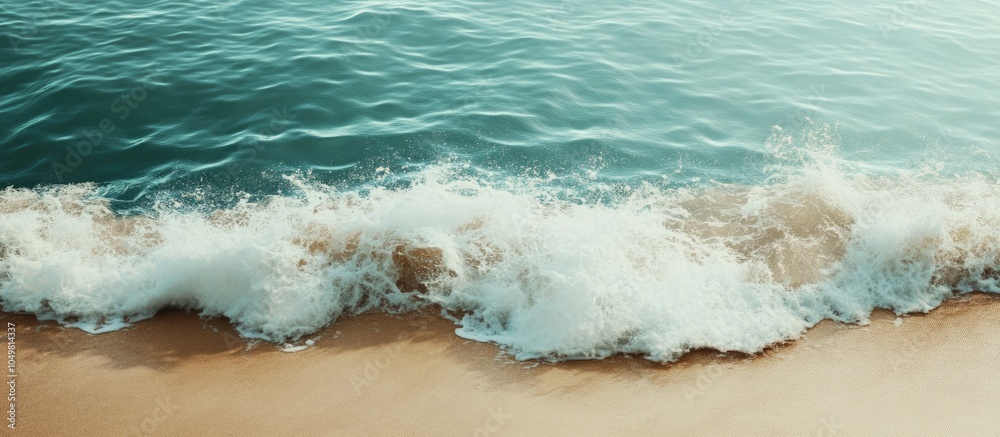 Leinwandbilder waves from the ocean flowing onto the shore. with copy space image. place for adding text or design