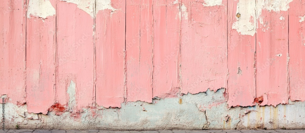 Aufkleber old wall separates with pink wood. with copy space image. Place for adding text or design