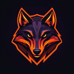 Wolf esport symbol merging with fox mascot logo style
