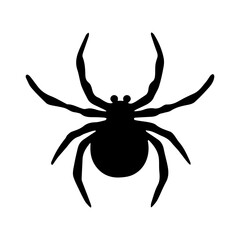 Spider silhouette. spider sign on white background. Isolated object for web and application. Vector, illustration
