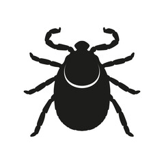 Silhouette of a mite. tick sign on a white background. Isolated object for web and application. Vector, illustration