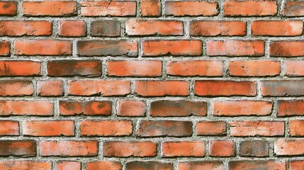 Naklejka premium Old vintage red brick wall facade- high-quality texture for concept interior design or architecture detail project
