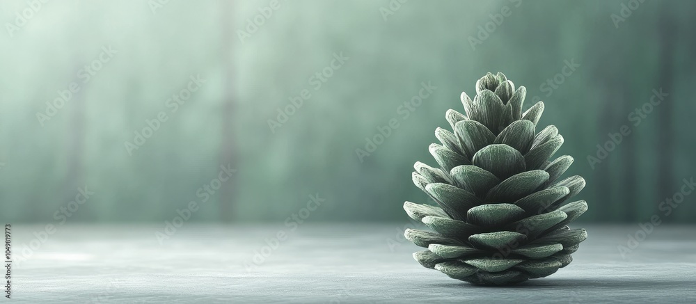 Leinwandbilder a green pine cone. with copy space image. place for adding text or design
