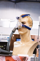 Breathing mask on the patient. Technology in the treatment of respiratory failure for the treatment...
