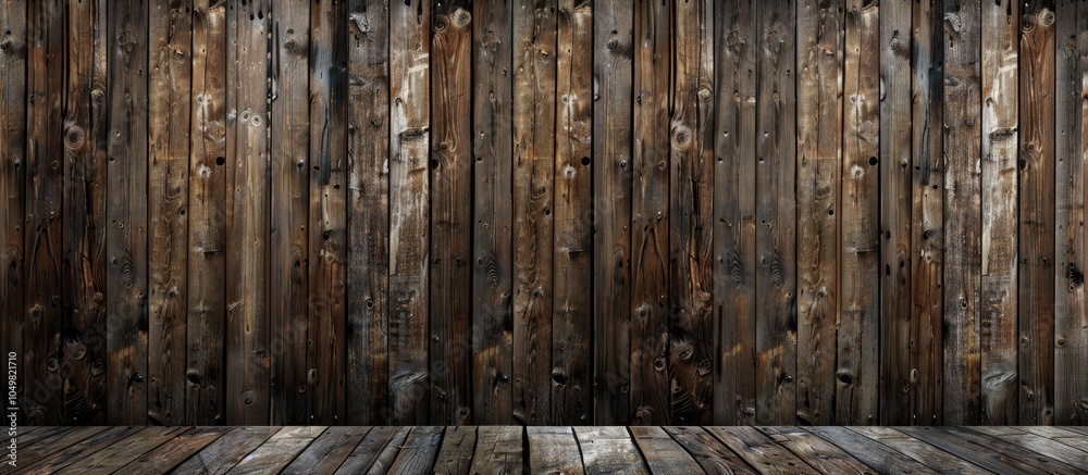 Poster Old wooden wall for a smooth wood background and texture. with copy space image. Place for adding text or design