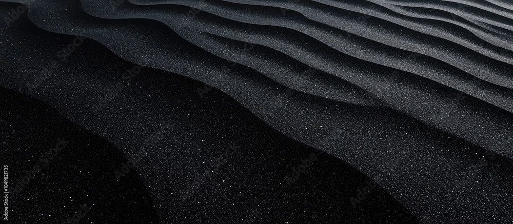 Aufkleber background of black sand dunes patterned bumps artistic sand texture. with copy space image. place f