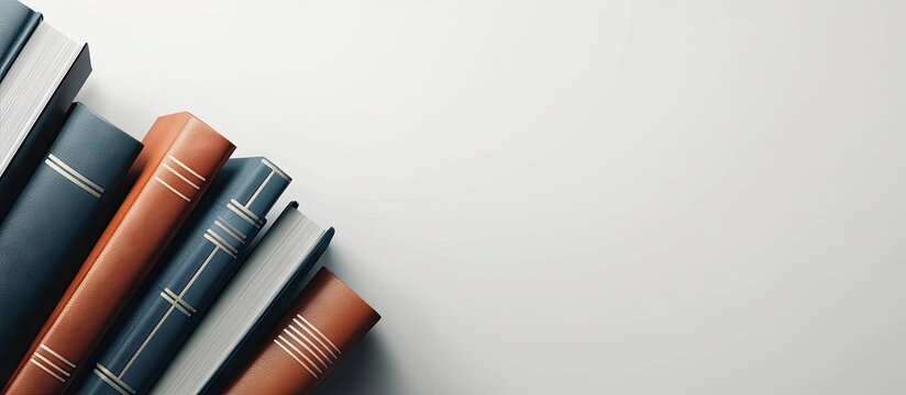 Books on a white background. with copy space image. Place for adding text or design
