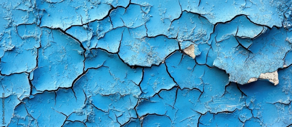 Aufkleber background of a cracked blue paint wall. with copy space image. place for adding text or design