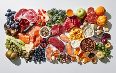 food on a clean white background