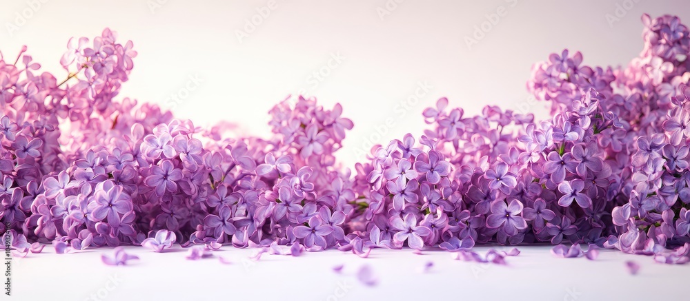 Sticker incredible spring arrangement of lilac flowers. with copy space image. place for adding text or desi