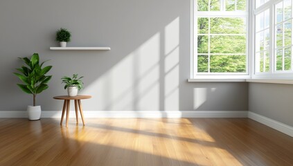 Fototapeta premium Minimalist Room with Victorian-Style Radiator
