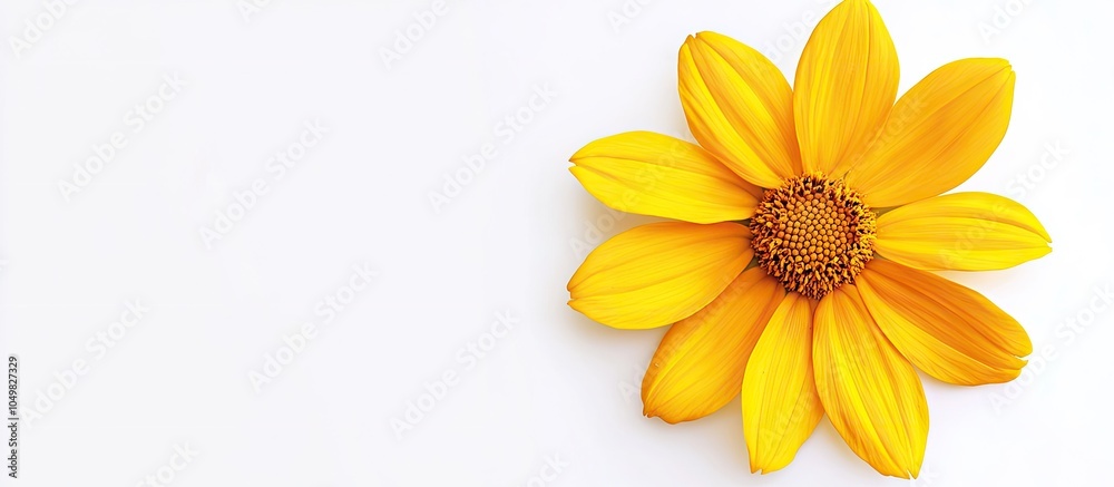 Fototapete isolated yellow flower. with copy space image. place for adding text or design