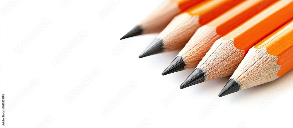 Poster group of pencils multiple pencils with copyspace isolated on a white background