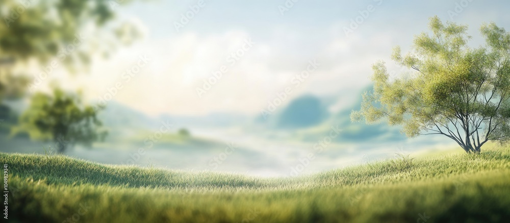 Poster blurry landscape suitable for copyspace space available for text